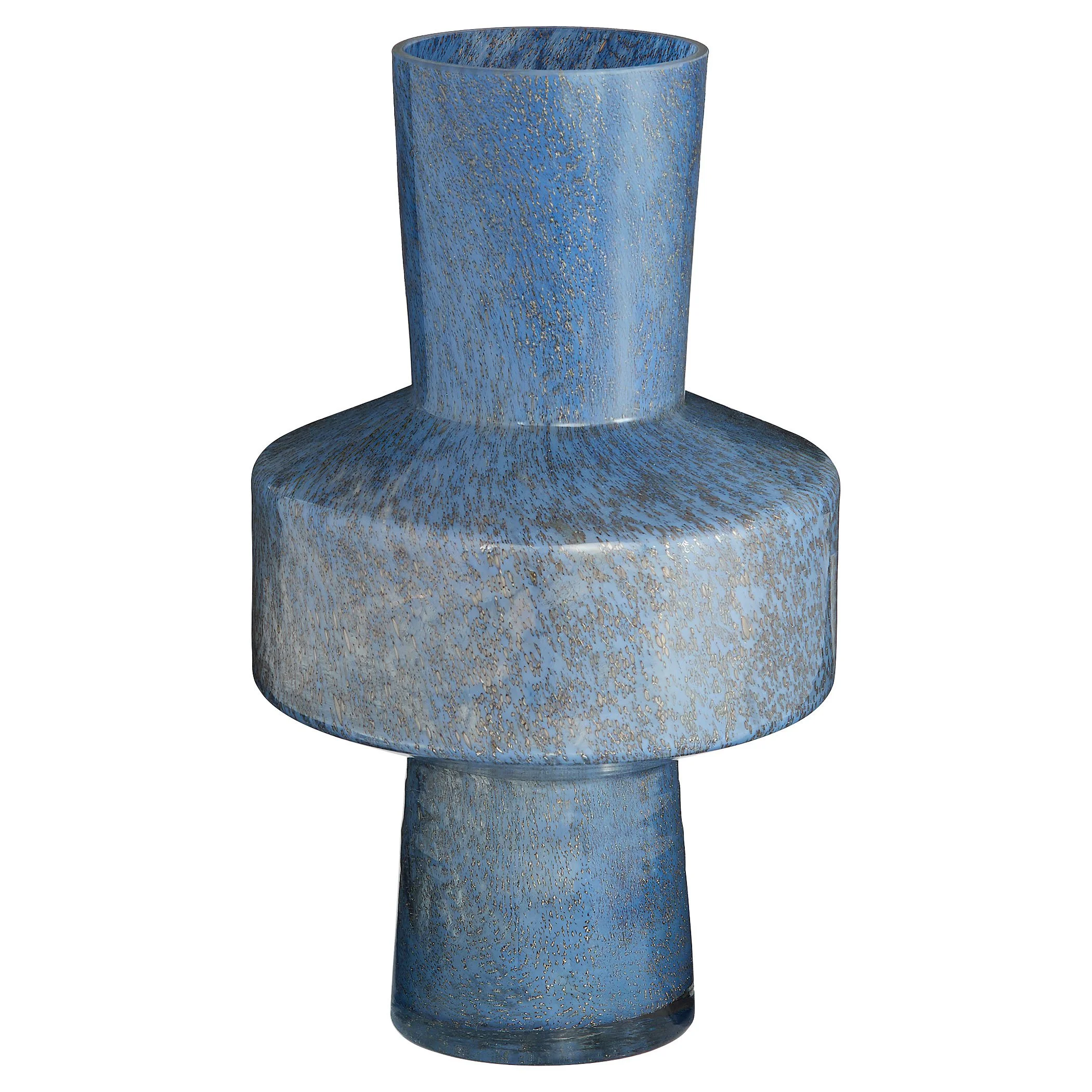Sanibel Glass Vase Blue Large - 9dx16h - CD12046