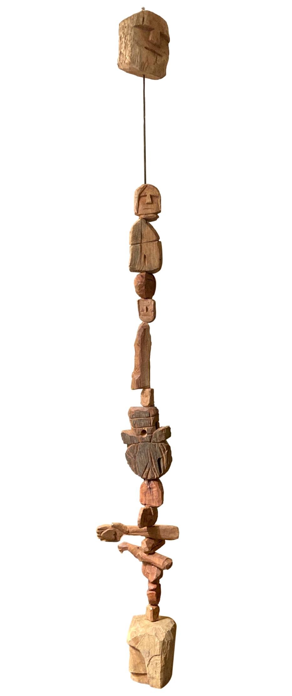 Carved Wood Hanging Totem 8' - RLWH502