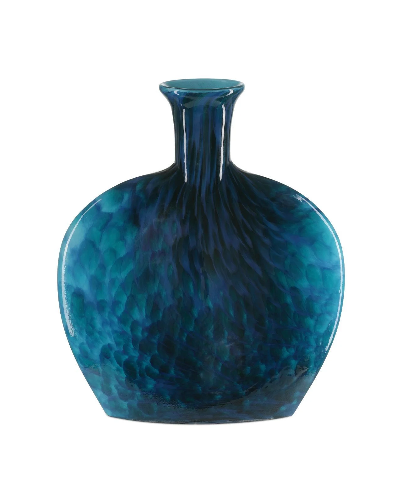Pavonini Molded Blue Glass Narrow Vase 19×10×22h - CC121012