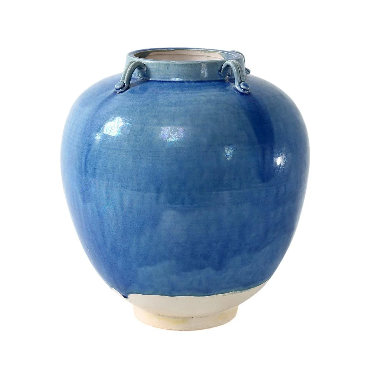 Blue Ceramic Classic Vase w/4 Handles 9dx11h - LY807906