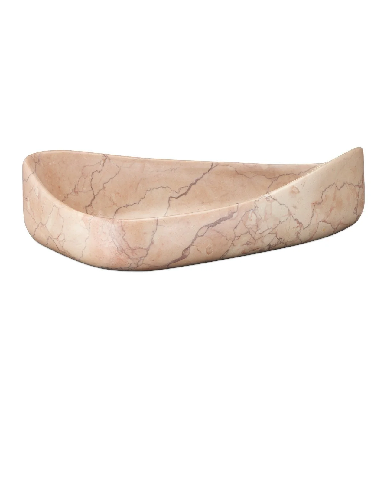 Rosa Cappuccino Marble Organic Shaped Bowl 15x8.5x4h - CC121038