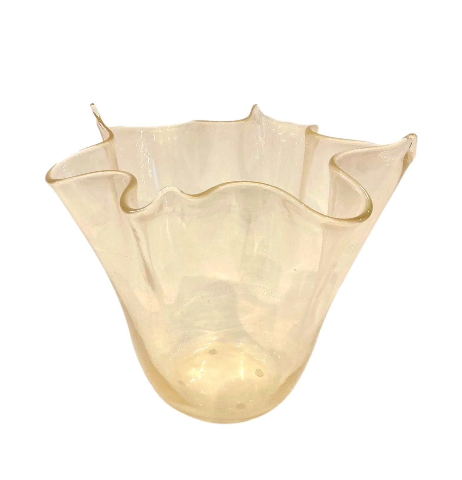 Gold Glass Freeform Handkerchief Vase 13×13×11.5h - JS049