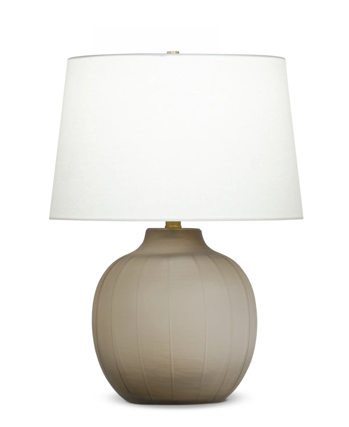 Ribbed/Frosted Glass Table Lamp Taupe w/Shade 16dx21.5h - FD4560