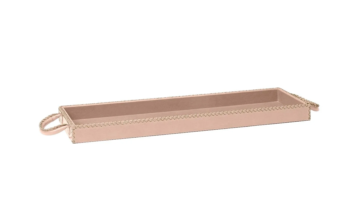 Leather Console Tray with 2 Handles Dusty Rose 24x8x1.5h - MGELISTRP