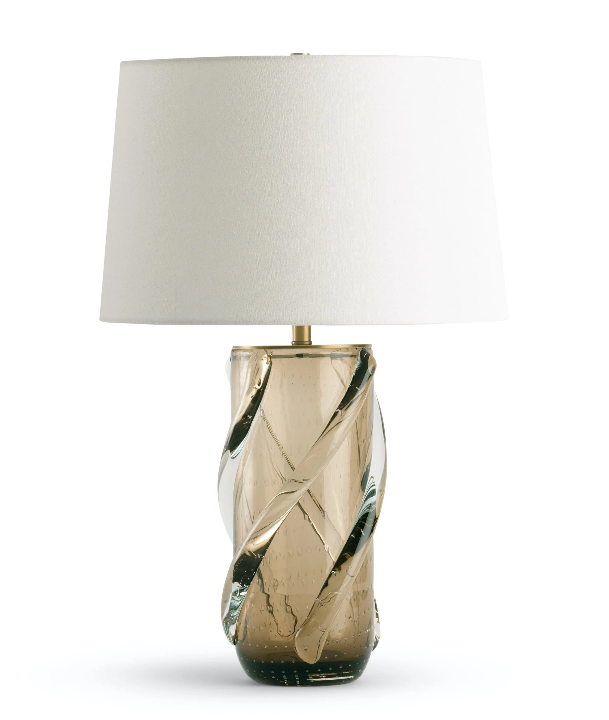 Christina Brown Glass Table Lamp with Linen Shade 14dx24.5h - FD4750