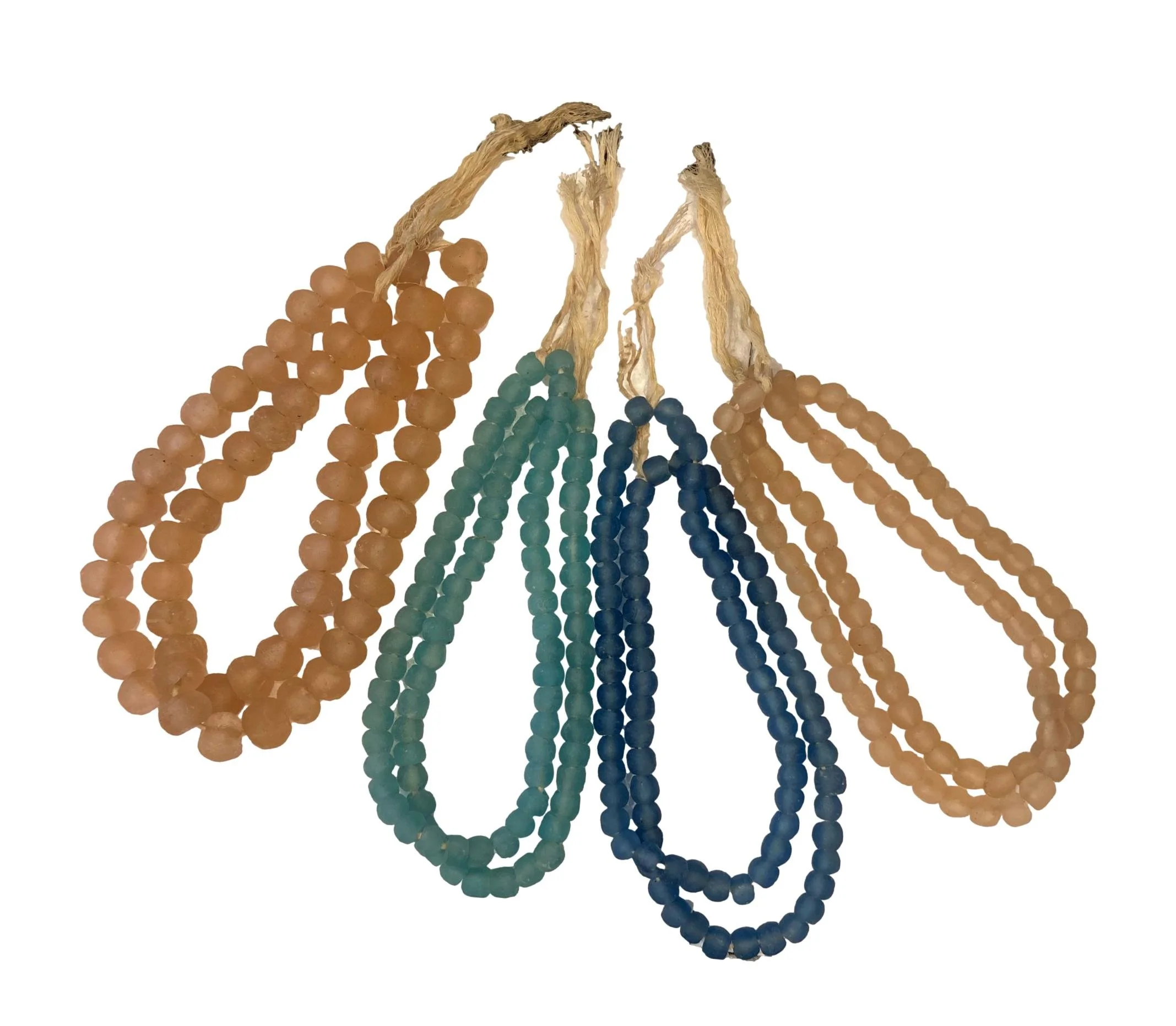 Bottle Glass Beads, Ghana Medium Salmon - AF158M Small Green - AF158.7 Small Blue - AF158.5 Small Salmon -AF158S