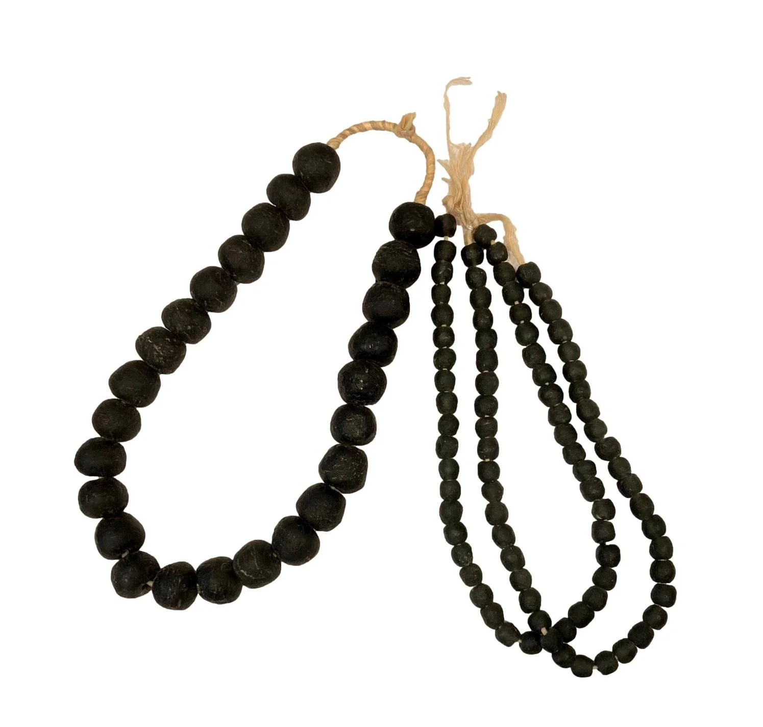 Bottle Glass Beads, Ghana Large Black - AF152.1 Small Black - AF158.2
