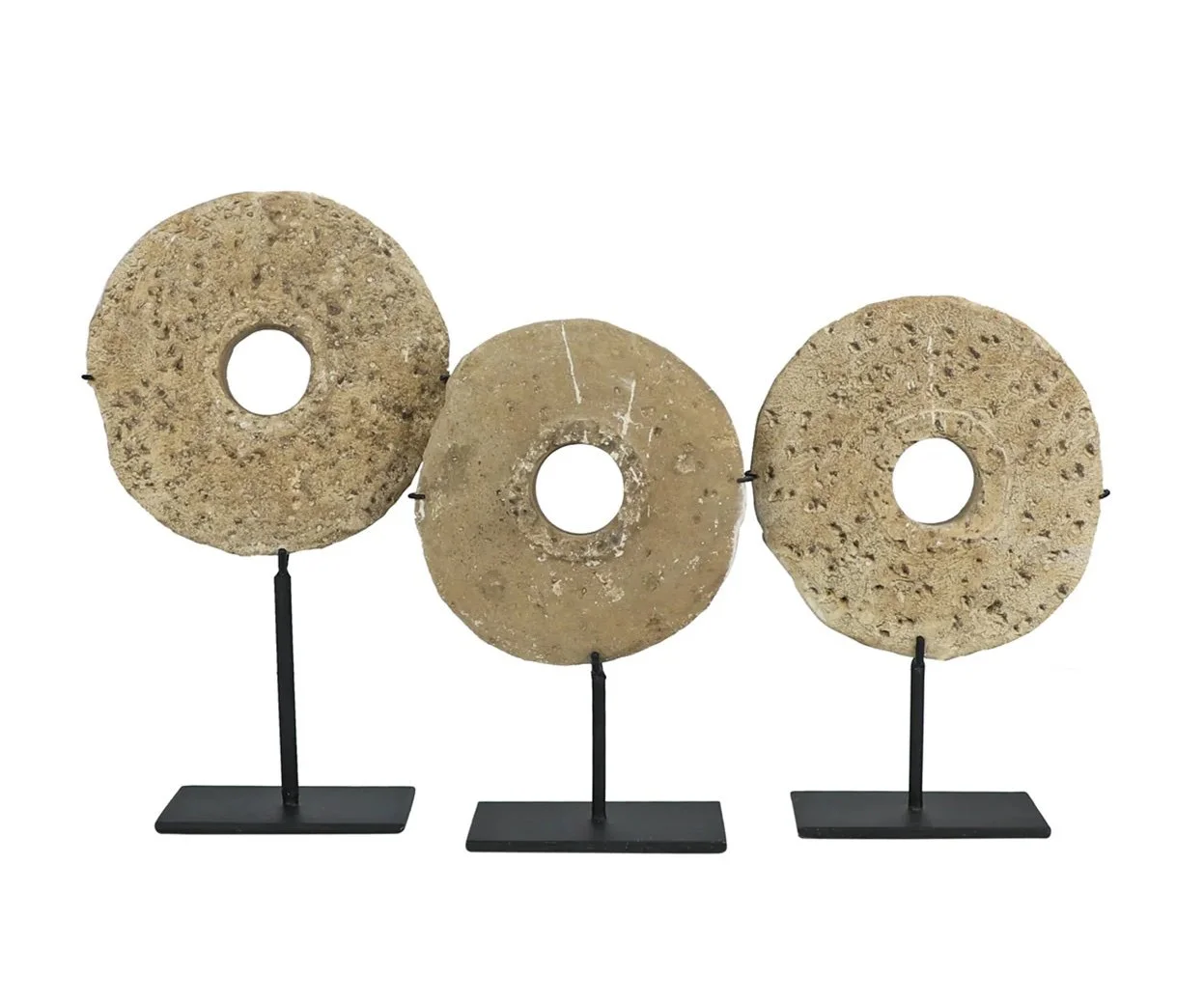 Vintage Millstone on Metal Base 6x2.5x12h - BOD020
