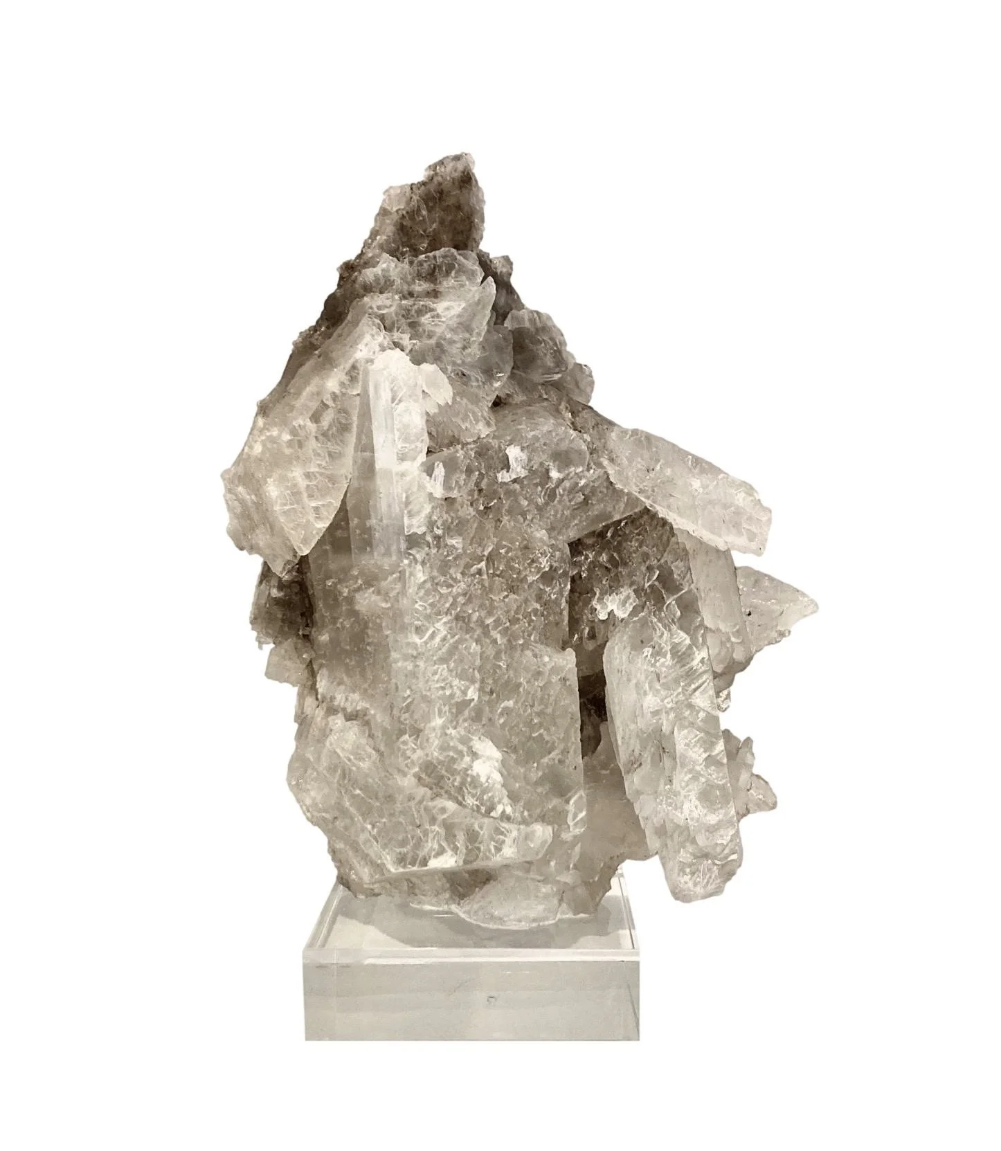 Selenite on Acrylic Base 10×5.5×14h - FOS785.1AA