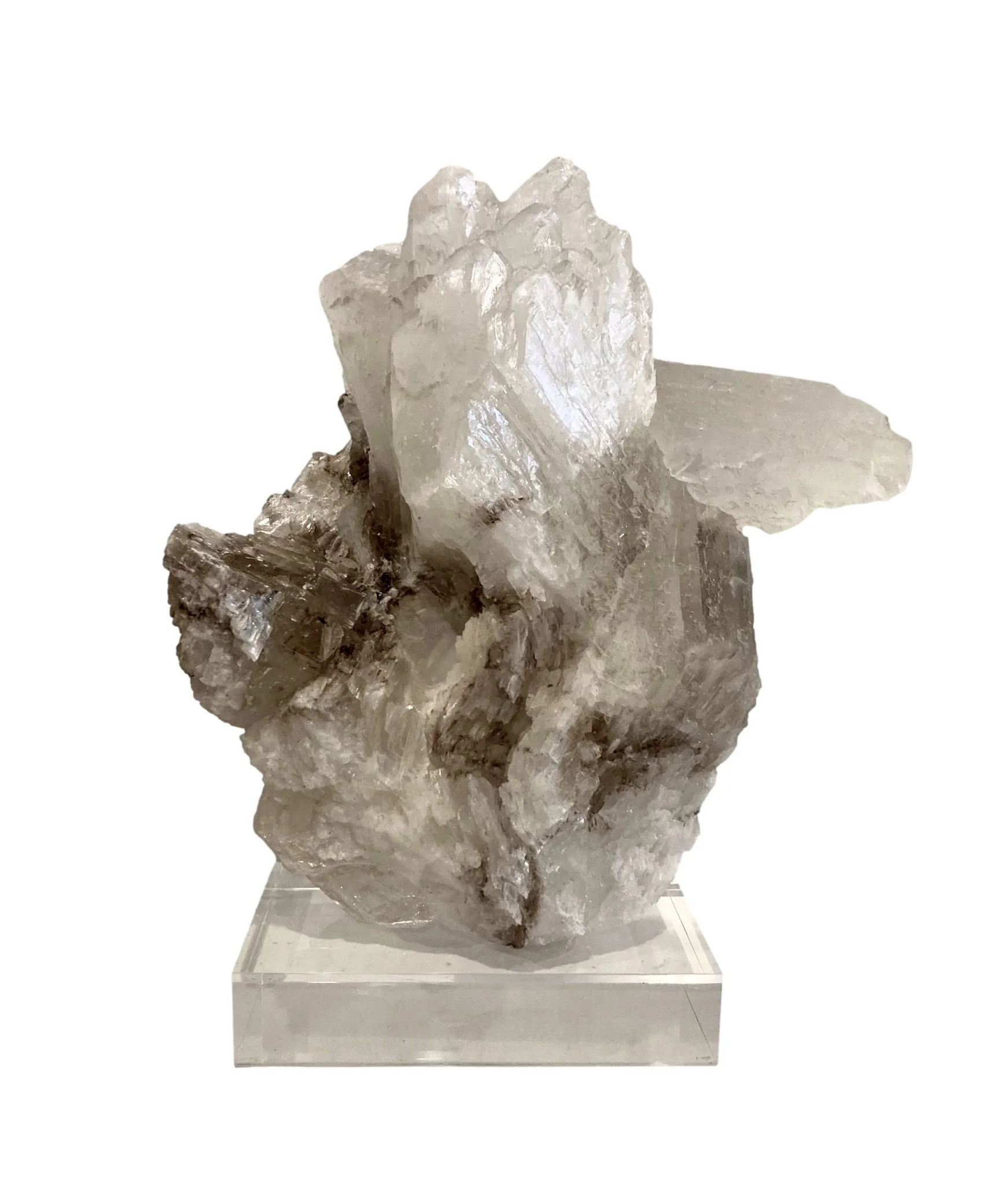Selenite Cluster on Acrylic Base 9.5×4.5×13.5h - FOS786AA