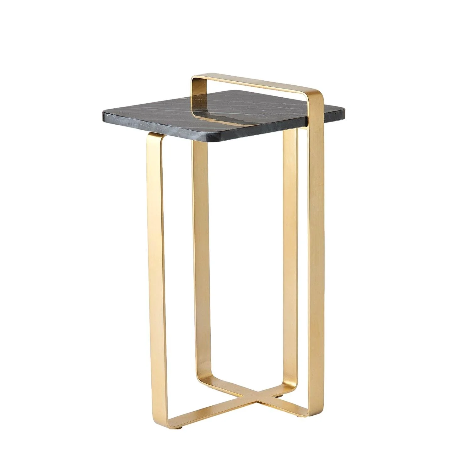 Edit Side Table Brass / Black Marble 13x14x25.25h - GV7.91720