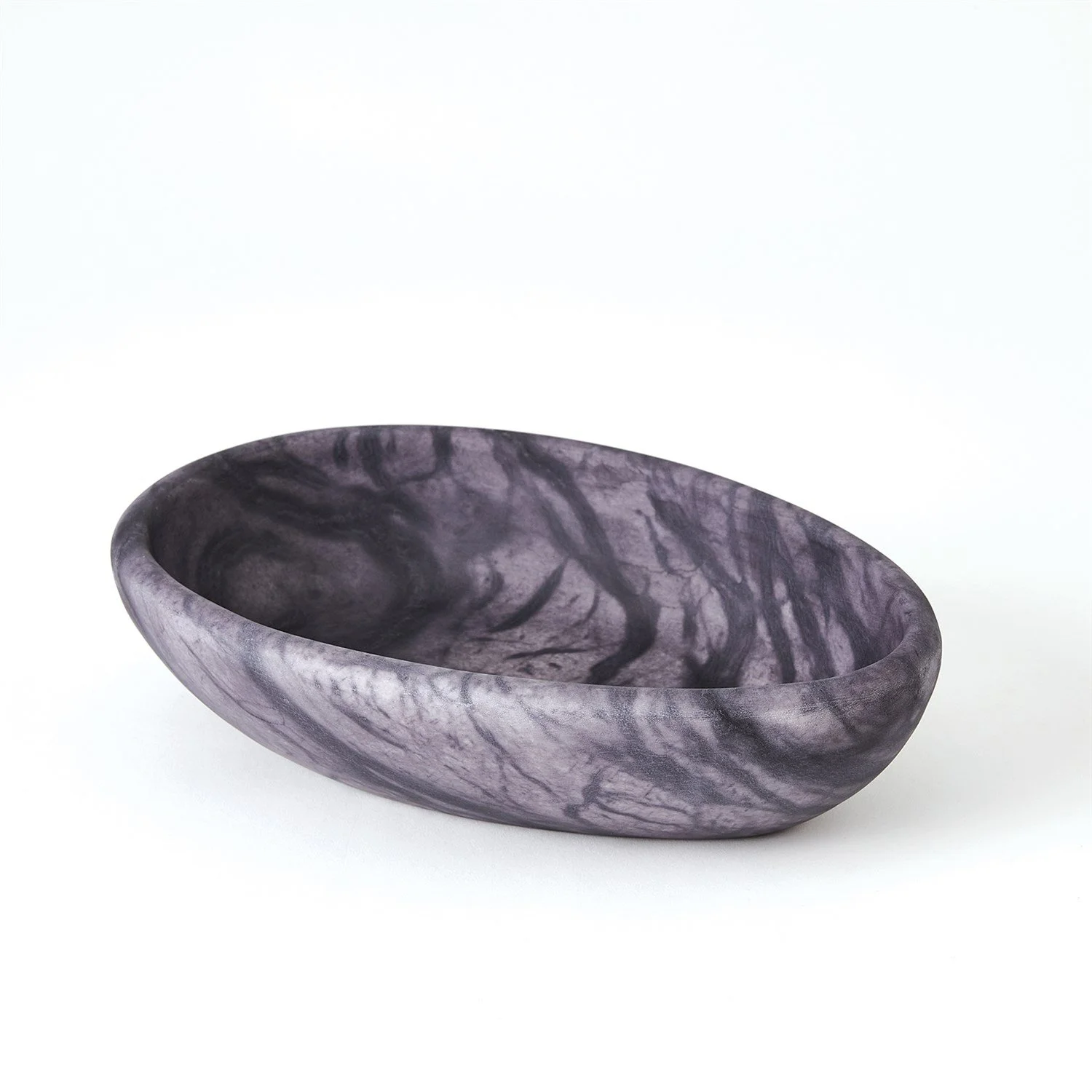 Oblique Alabaster Bowl Small, Black 9×6×2h - GV7.30238