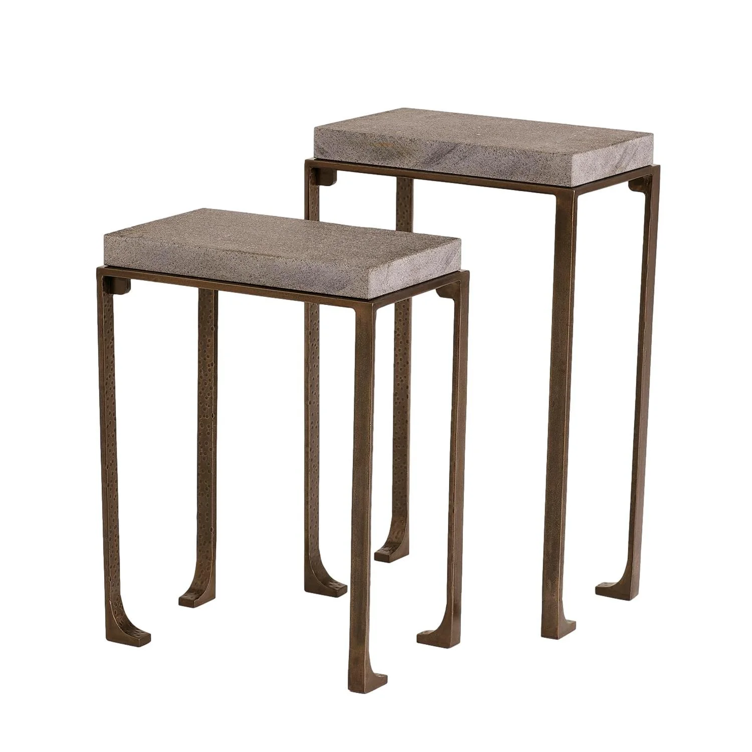 Flamed Granite / Bronze Side Table Short - 15.5x9.5x21h - GVW9171G Tall - 15.5x9.5×25h - GVW9172G