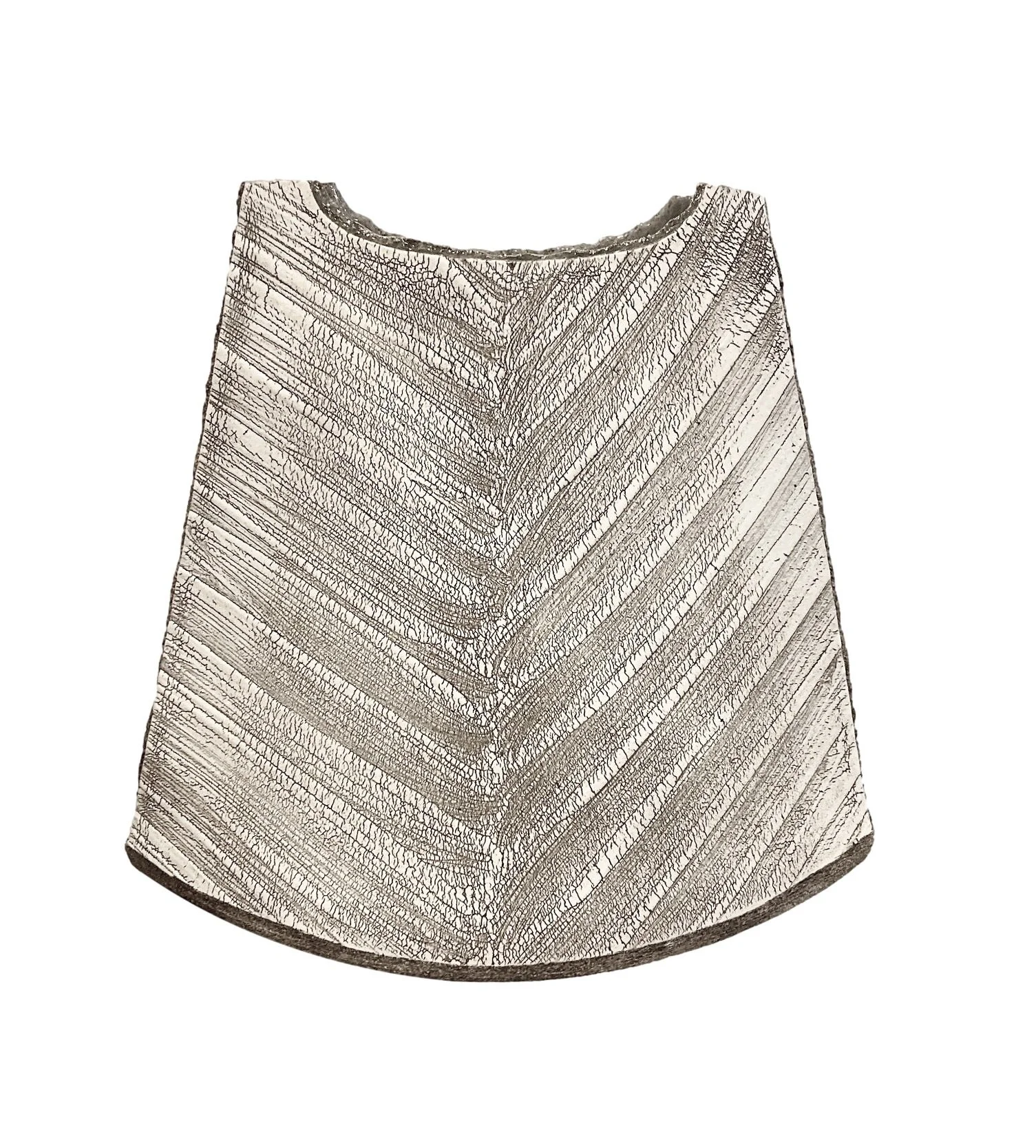 Vessel Sculpture White/Grey Crackle 13x5.5x12h - AKV0005