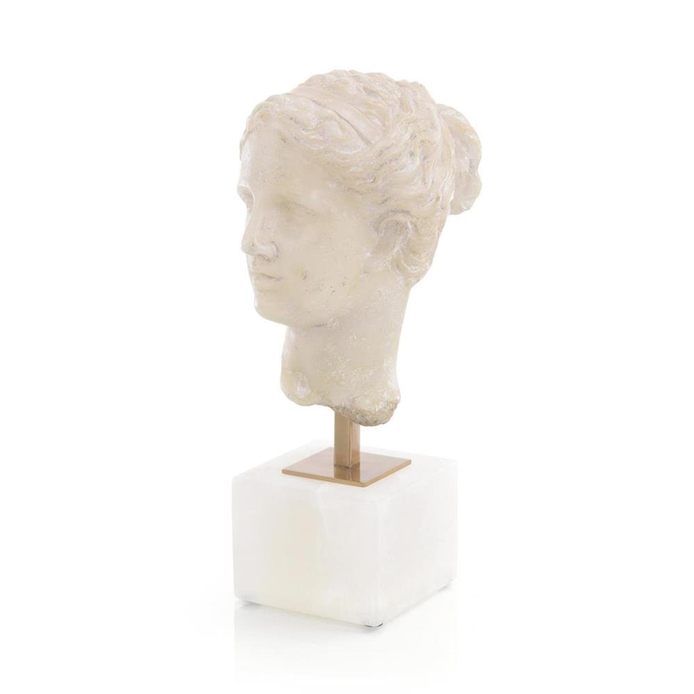  Greek Head Fragment Resin/Alabaster  8×6×16h - JRA11824 