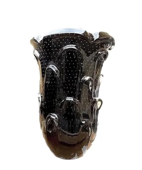 Glass Aspente Vase, Black  10.5x16h - RL505L