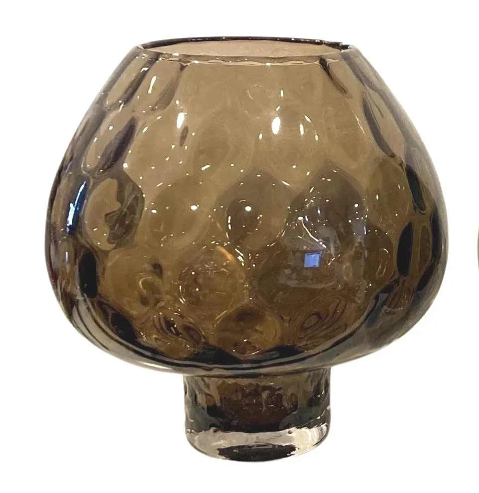 Footed Glass Dotty Vase  Plum - 9.5dx9.5h - EU1520243