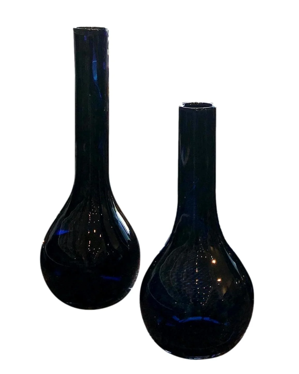 Raymond Glass Vase, Night Blue  Small - 9.5x19.5h - EU1520187  Medium - 9.5x25.5h - EU1520186
