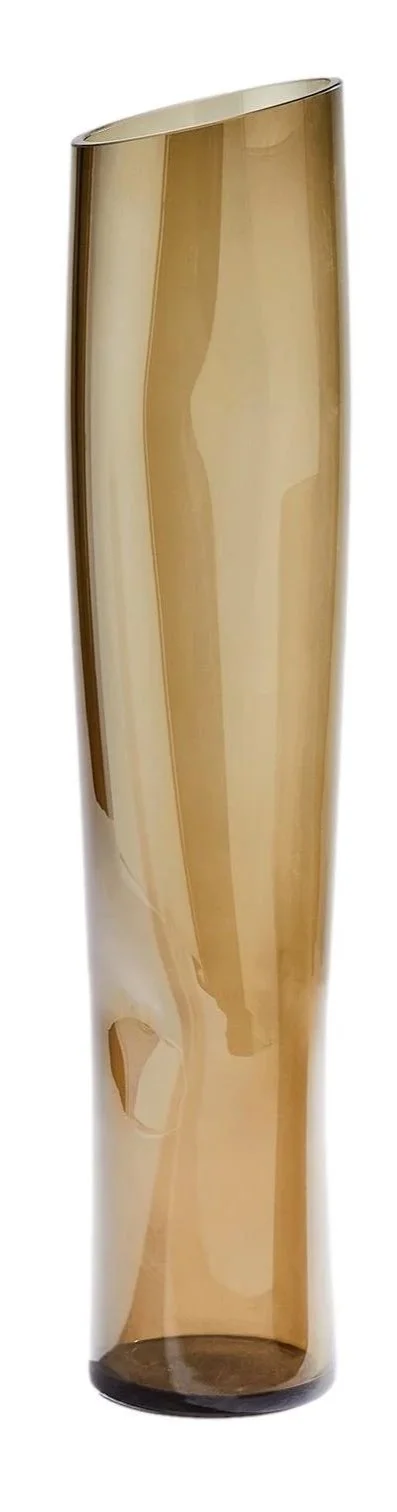 Italian Glass Dimple Vase Smoke   Large - 5dx25h - GV7.30215