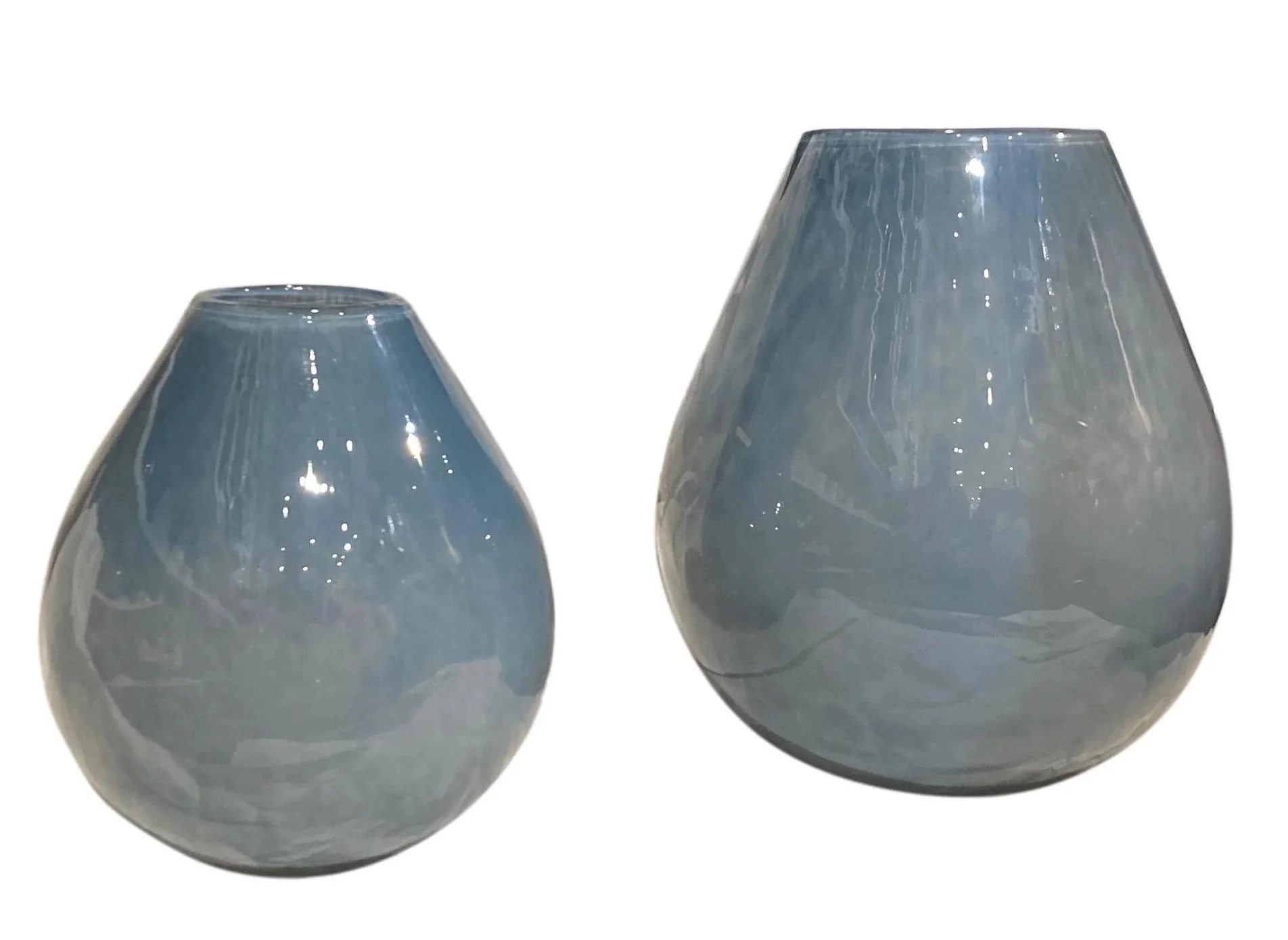 Conical Glass Vase, Soft Blue   Small - 9.5dx9.5h - EU1474008  Large - 12.5dx12.5h - EU1474009