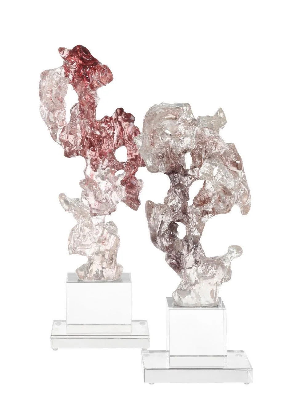  Faux Rock Crystal Sculpture  6.5x5x15h - CC120974  6.5x5×18h - CC120975 