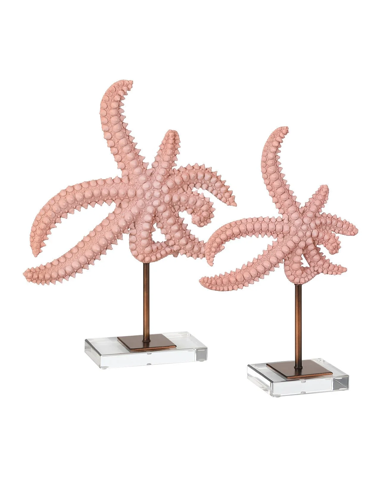  Pink Starfish Sculpture on Acrylic Base  Small - 7.7×3×12h - CC121171S  Large - 11×3×14h - CC121171L 