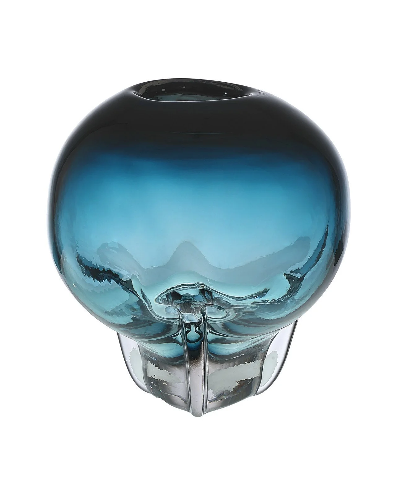  Blue Glass Orb Vase  10.25dx11h - CC121151 