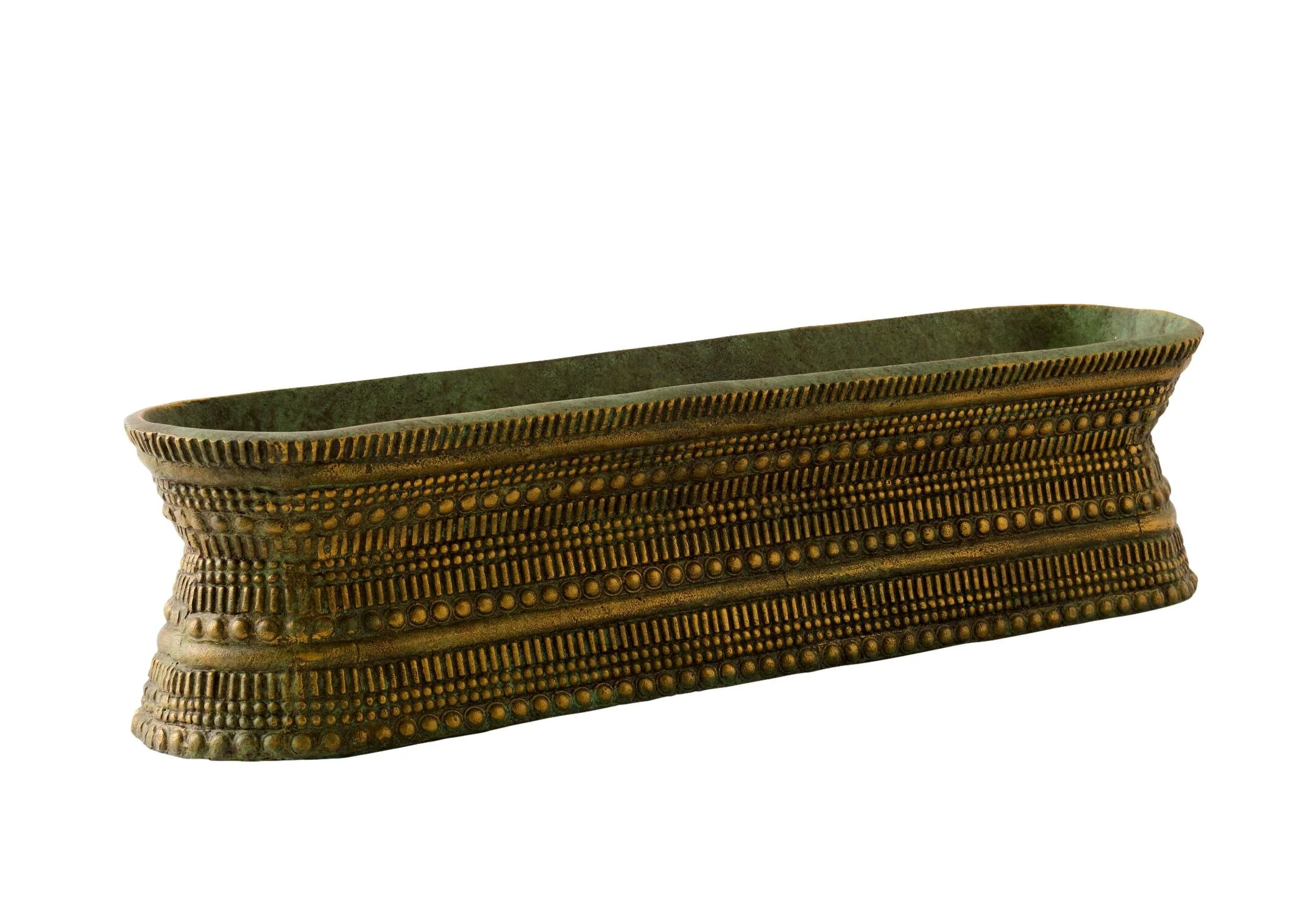  Perles Gold Finish Long Oval Centerpiece  6×26×6h - CA990033 