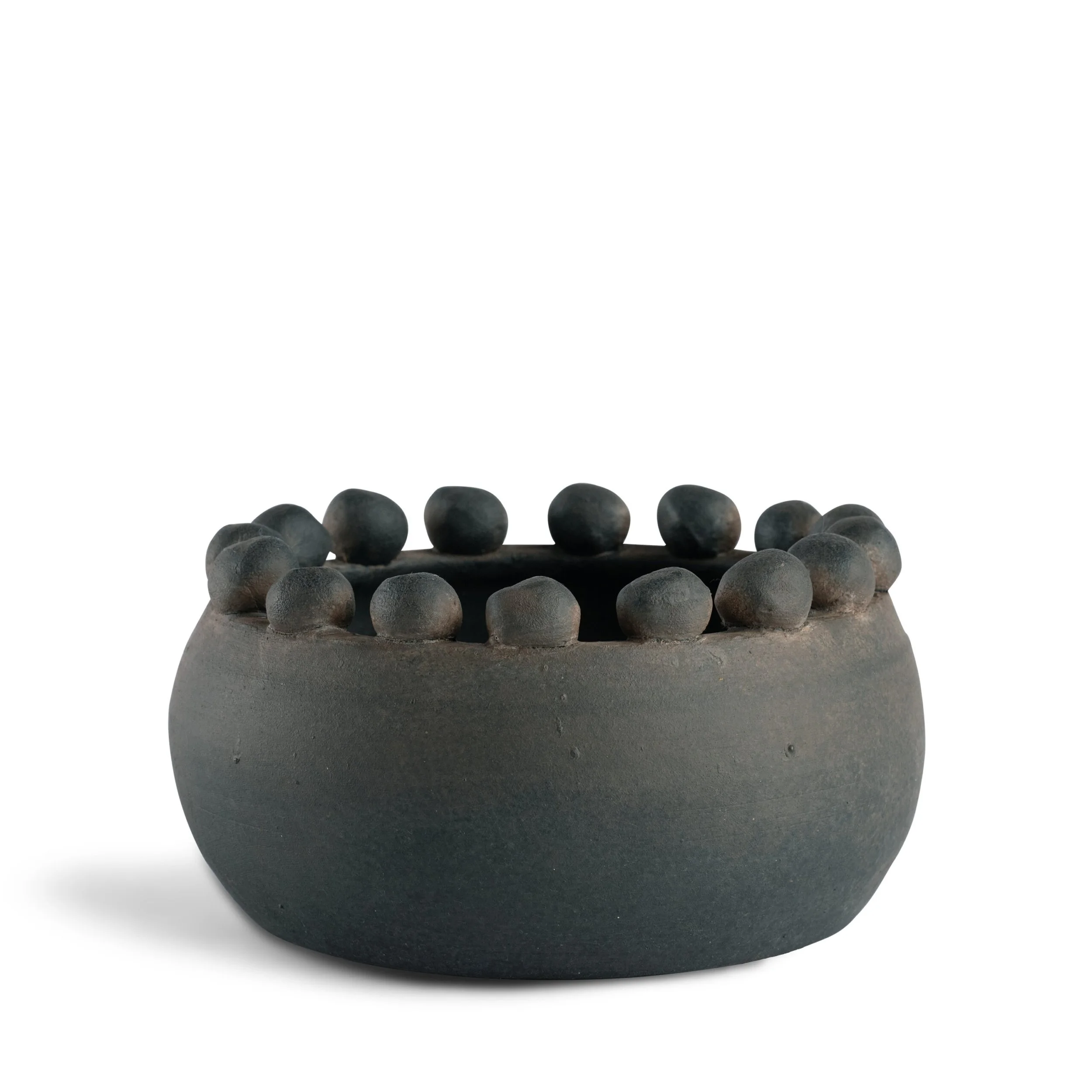 Black Ceramic Bowl with Balls  7dx3.5h - FD7223 