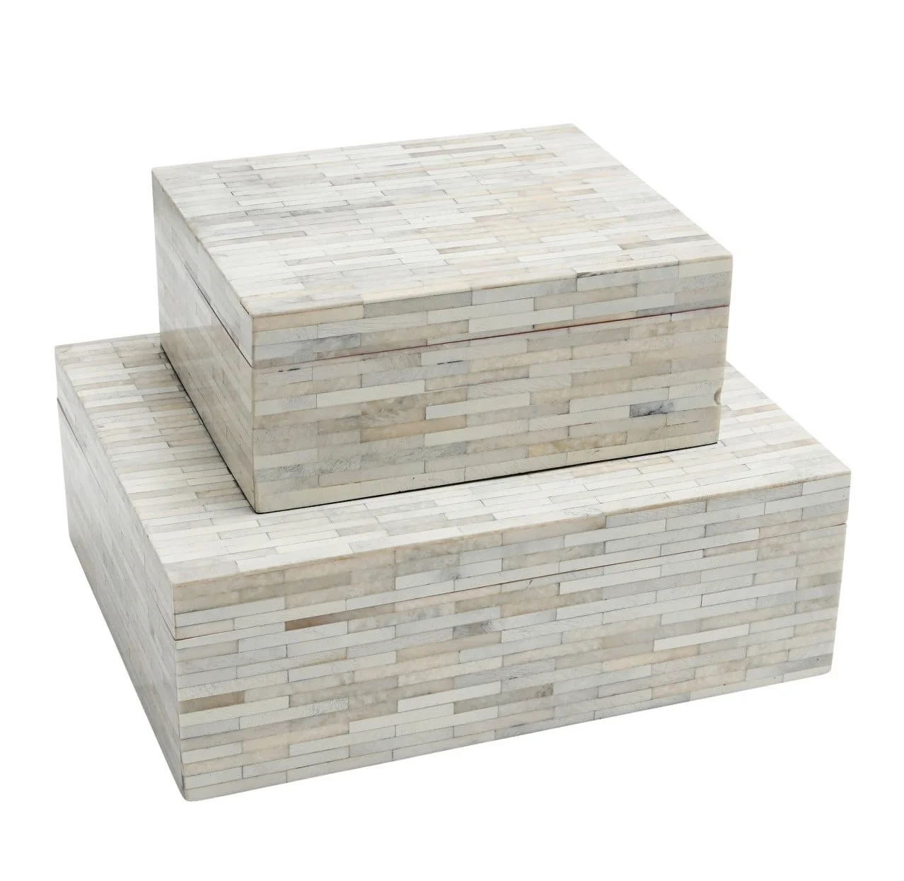  Tailored White Bone Box  Small - 13x10×4.5h - CC121132S  Large - 9x7.5×4h - CC121132L   