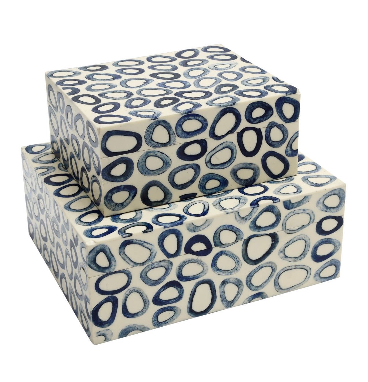  Sliced Bone Box, Blue  Small - 9x7.5×4h - CC121134S  Large - 12x10×5h - CC121134L 