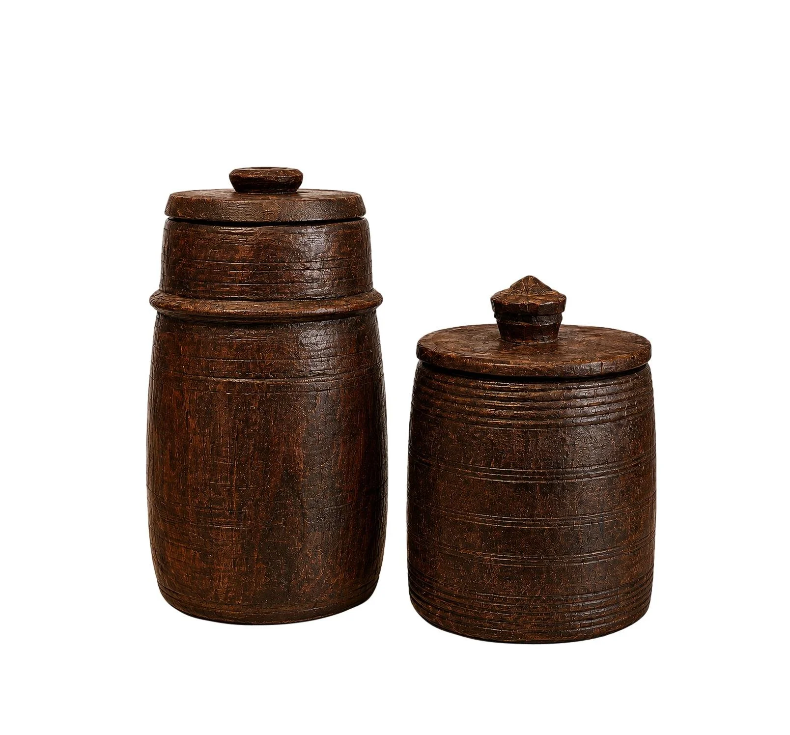  Vintage Wood Spice Box, India  5dx9h + /- BO002 