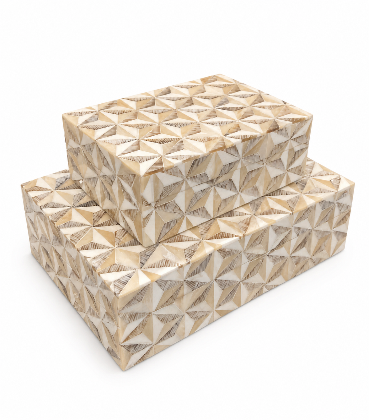 Etched Horn Two Tone Resin Box  Small - 7×5×2.5h - BIH64S  Medium - 7×10×3h - BIH64M   