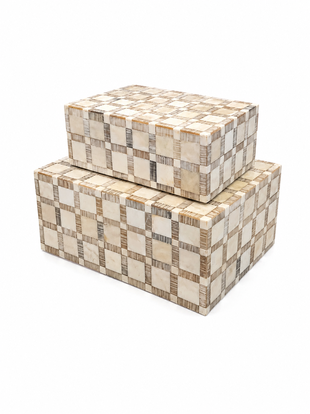  Etched Horn Resin Bordered Squares Box  Small - 8×5×3h - BIU800S  Medium - 10×7×3h - BIU800M  Large - 12×9×3h - BIU800L 