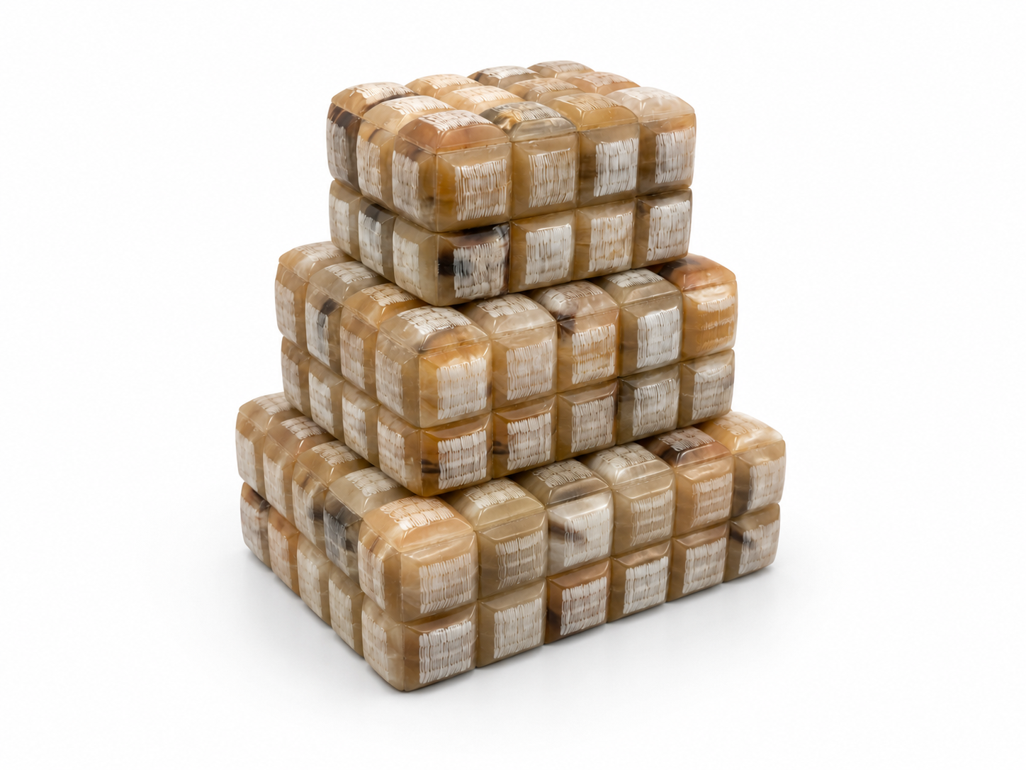  Smooth/Etched Horn Raised Squares Box  Small - 9×7×4.5h - BIU663S  Medium - 11×9×4.5h - BIU663M  Large - 12×10×5h - BIU663L 
