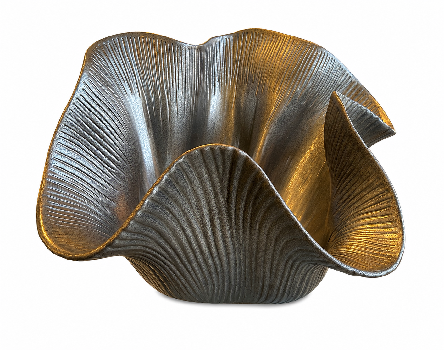  Large Scallop Ceramic Bowl Reactive Glaze  25dx16h - GVJF1101 