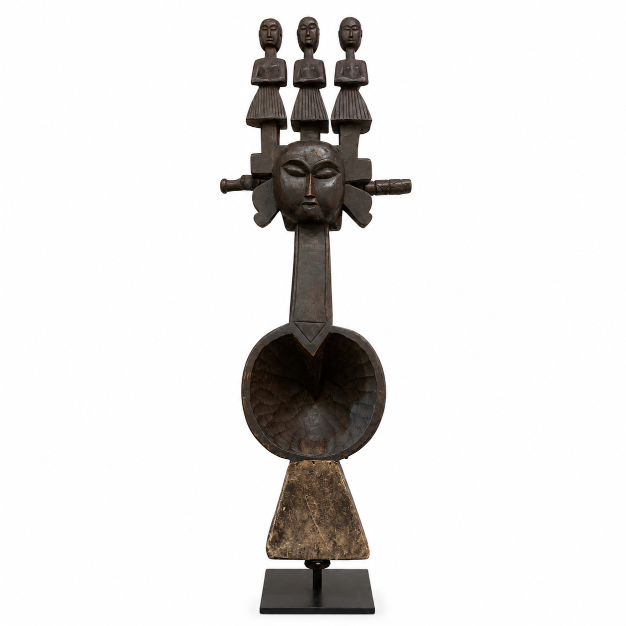  Vintage Nepalese Habinjo on Iron Stand   7x5x33h +/-  SIM295AA 