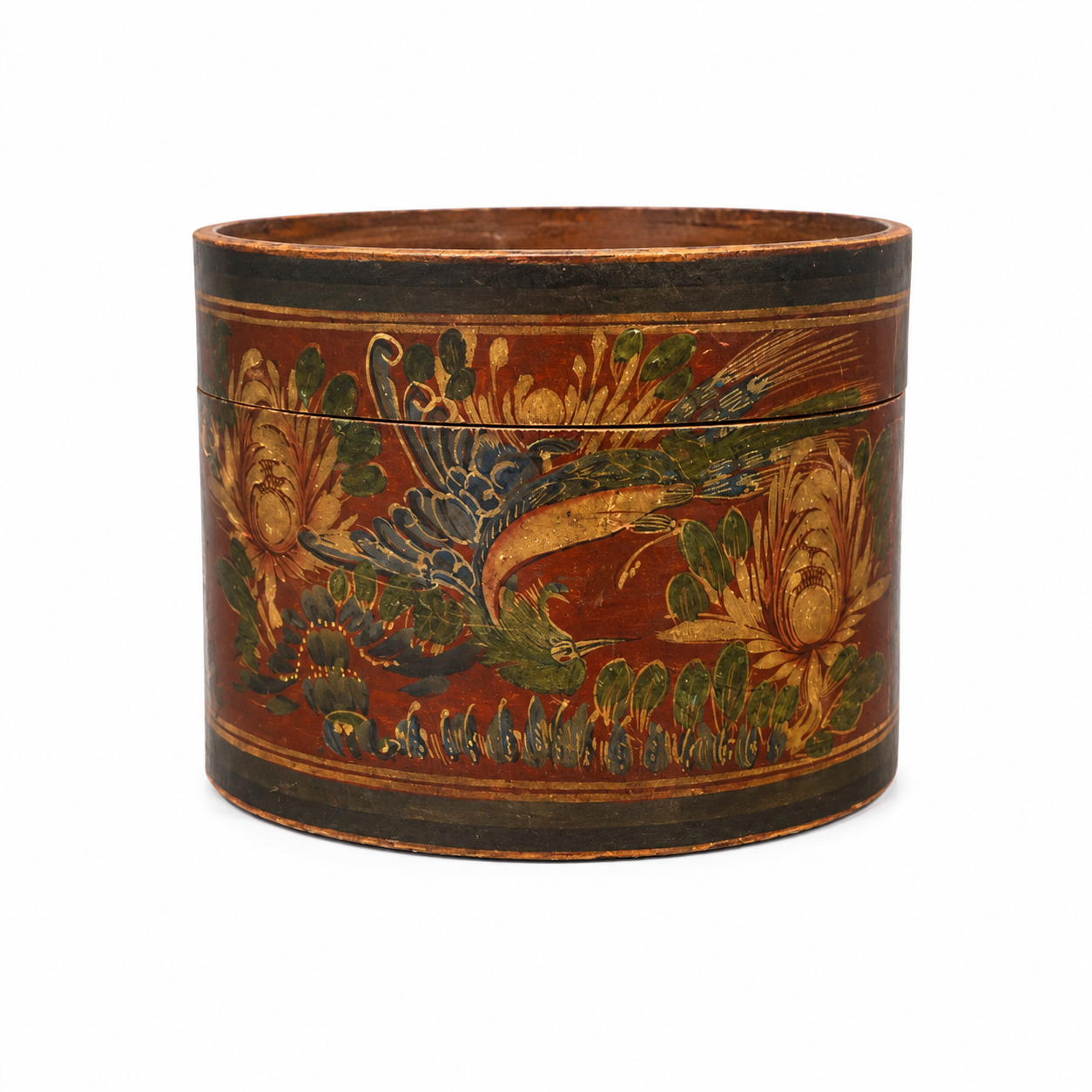 Hand Painted Vintage Chinese Hat Box 

14.5d x10h - LY836309