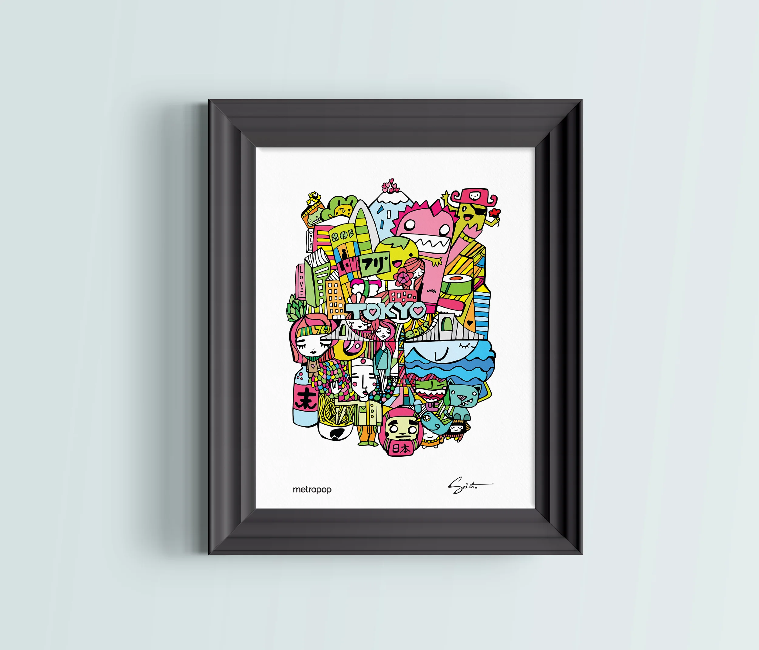 Tokyo | Metropop by Sabet 13"x19" MIXED MEDIA ORIGINAL