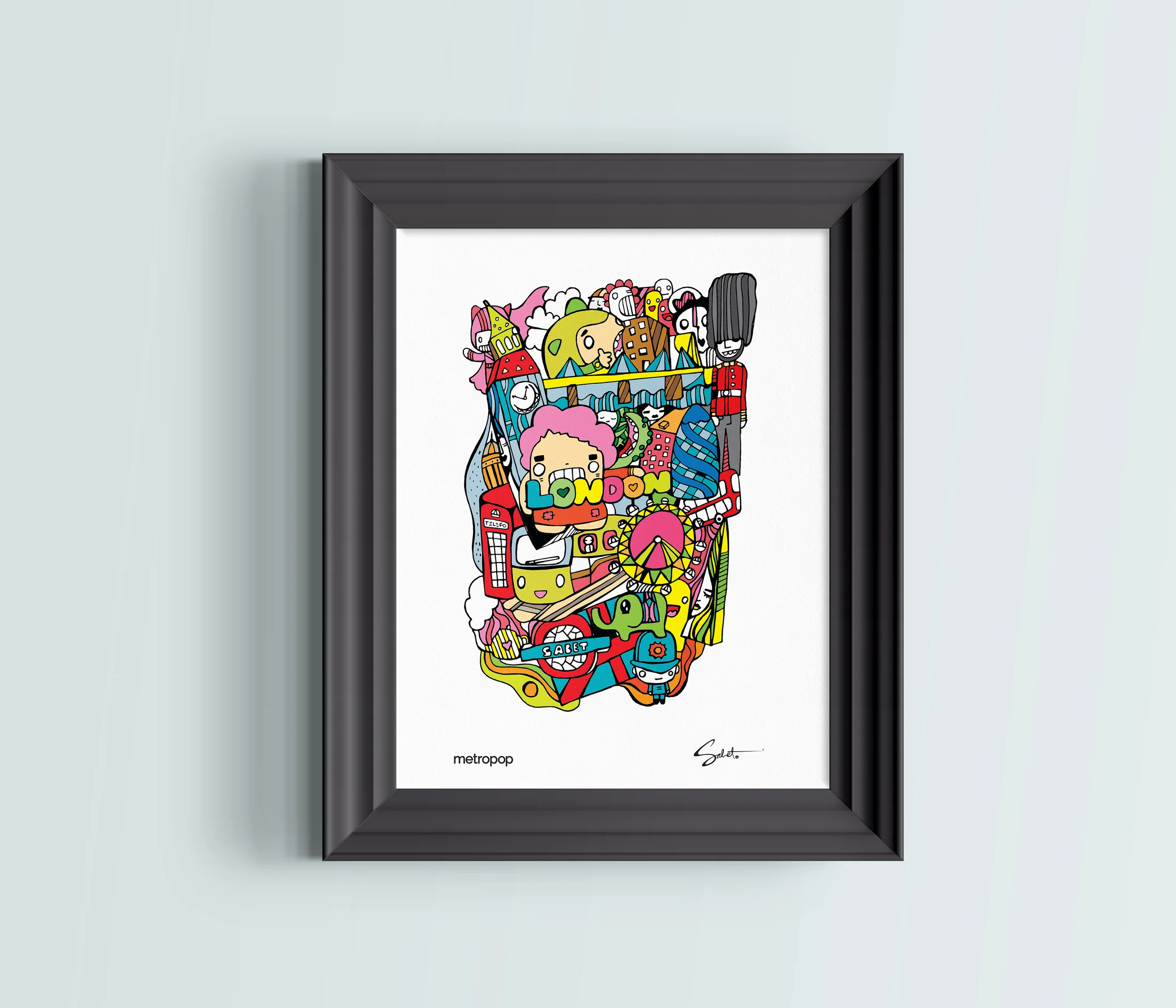 London | Metropop by Sabet 11"x17" Framed Print