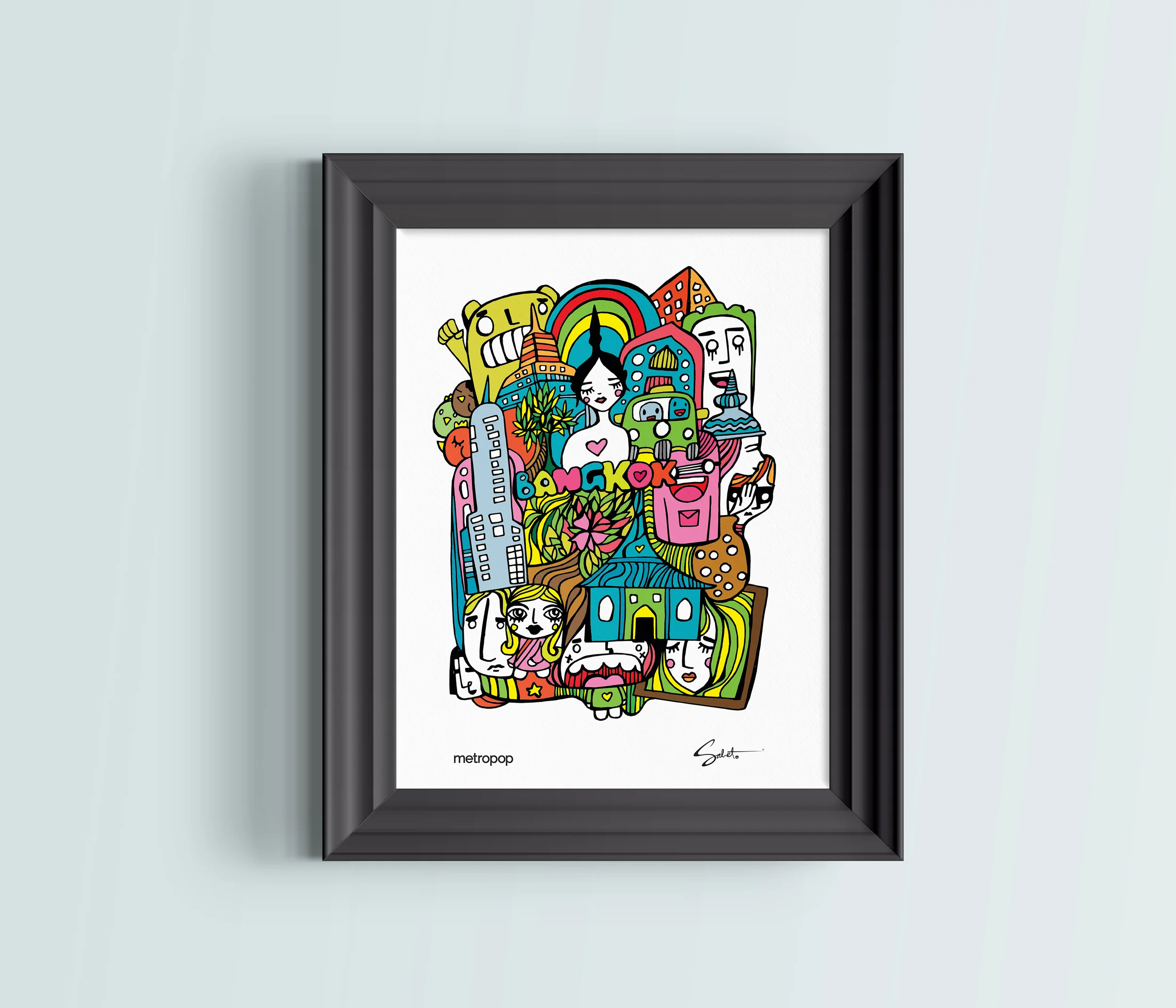 Bangkok | Metropop by Sabet 13"x19" MIXED MEDIA ORIGINAL