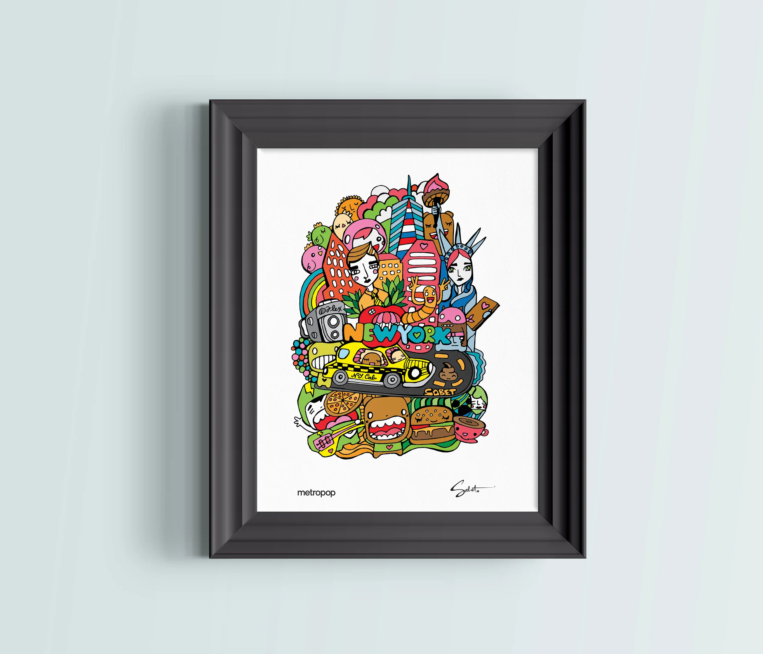 New York | Metropop by Sabet 13"x19" MIXED MEDIA ORIGINAL