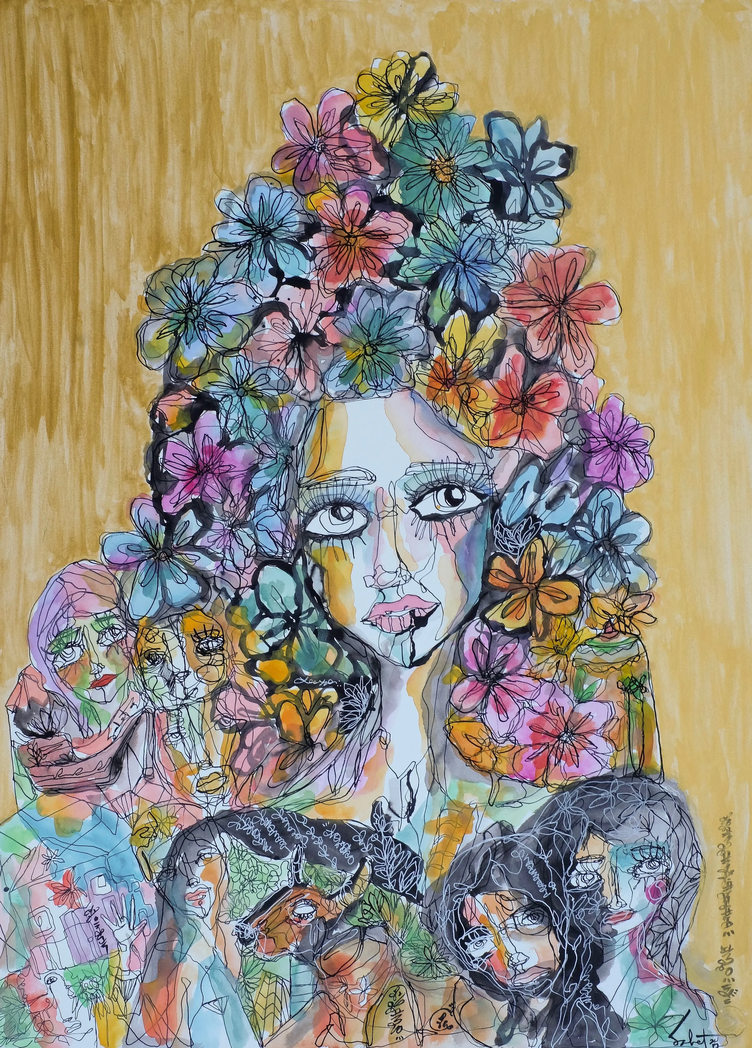 Taurus Empress 2017 SABET MIXED MEDIA ORIGINAL 13" X 19"