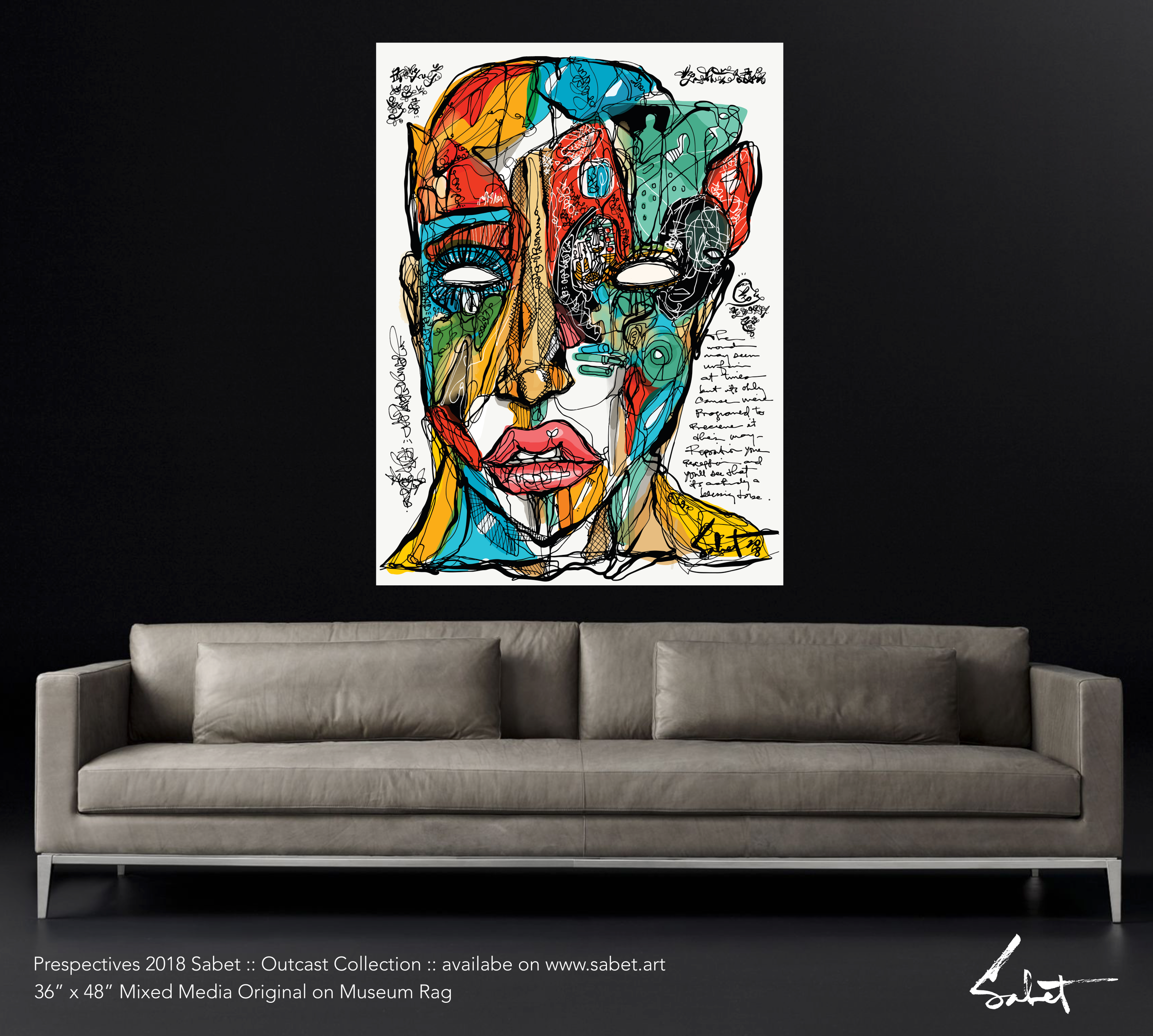 Prespectives 2018 Sabet :: Outcast Collection Mixed Media Original :: 36