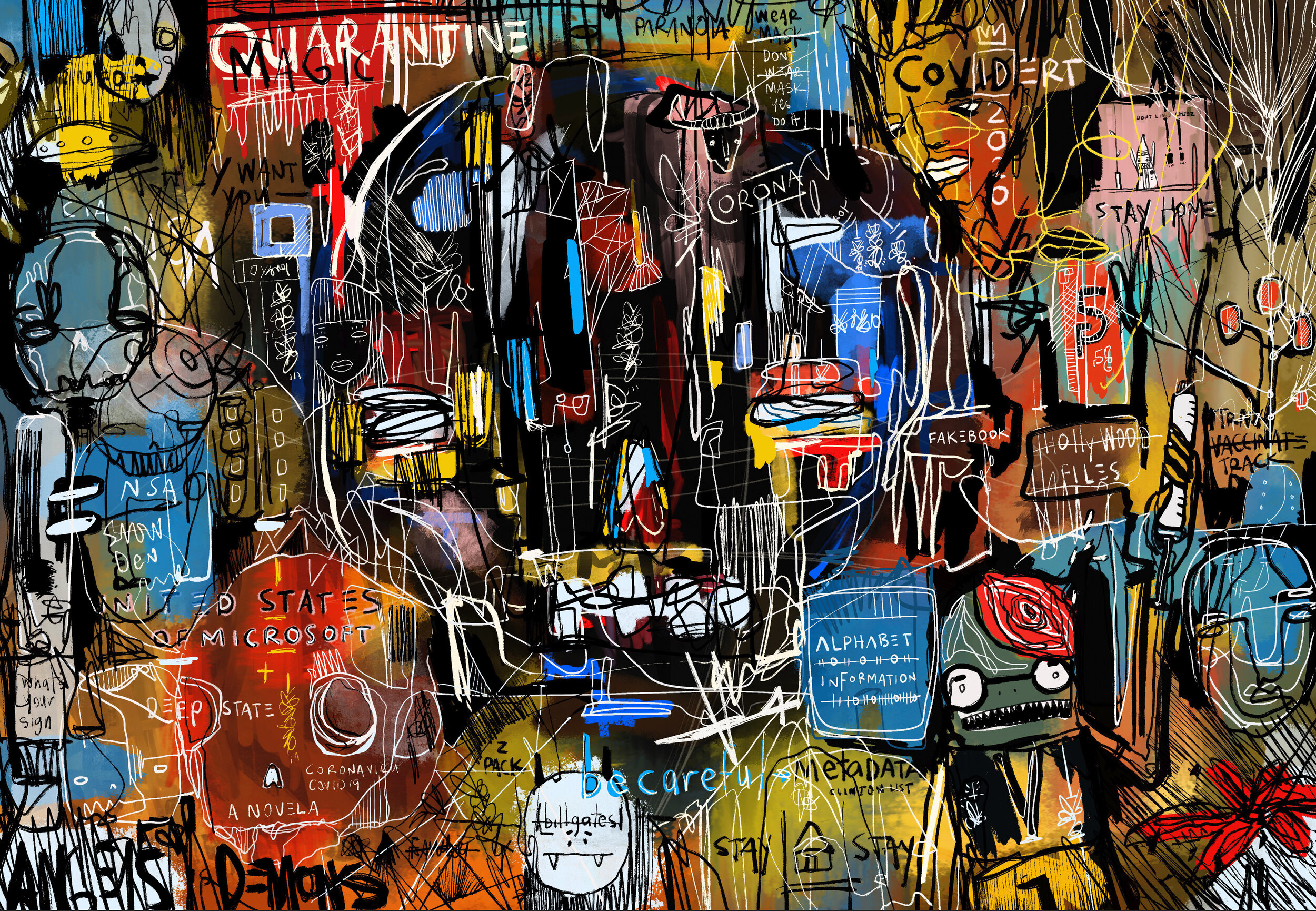 Quarantine Magic 2020 Sabet - 13" x 19" Limited Edition Hand Embelished Gicleè Signed by Sabet 2020