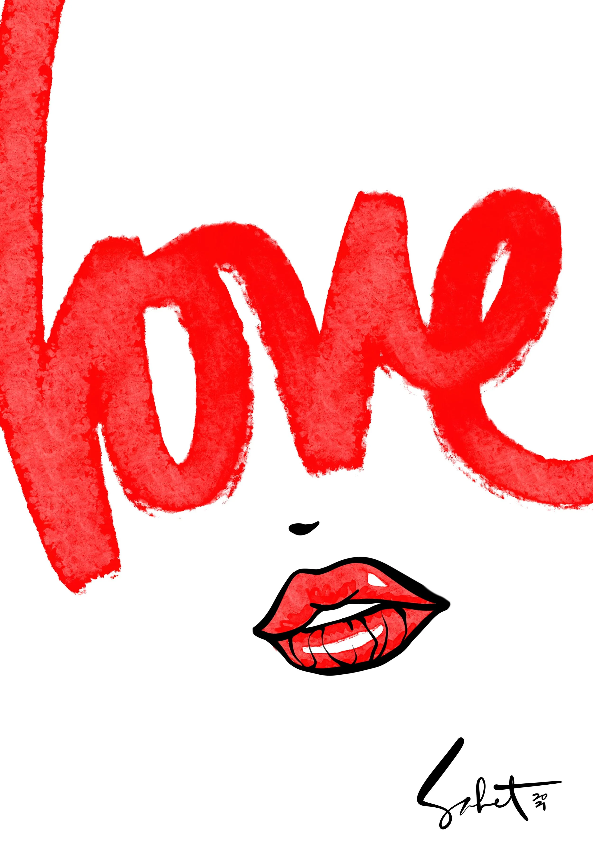 Loved 2020 Sabet - 13" x 19" Limited Edition Hand Embelished Gicleè Signed by Sabet 2020