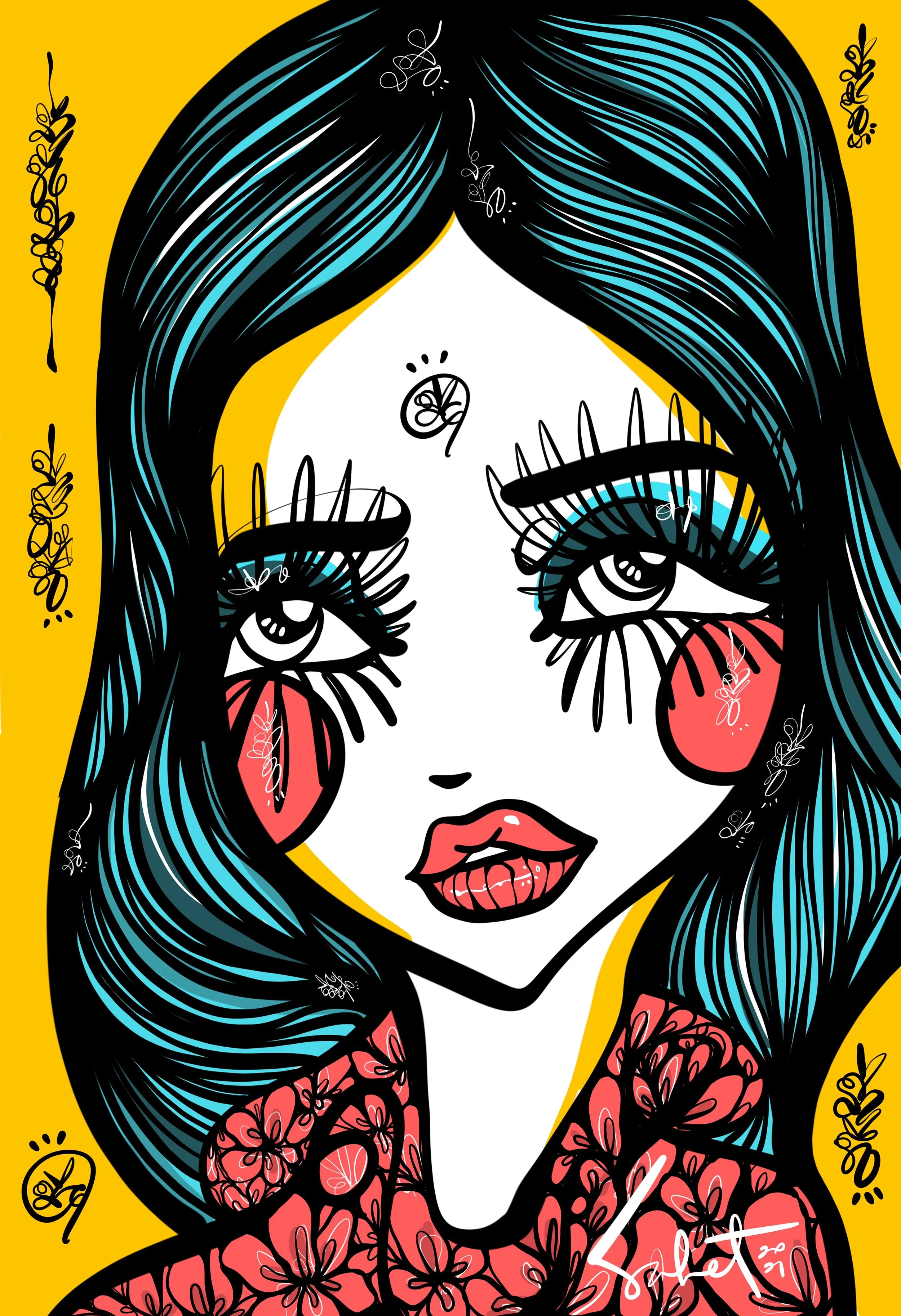 Lollipop 2021 Sabet - 13" x 19" Limited Edition Hand Embelished Gicleè Signed by Sabet 2020