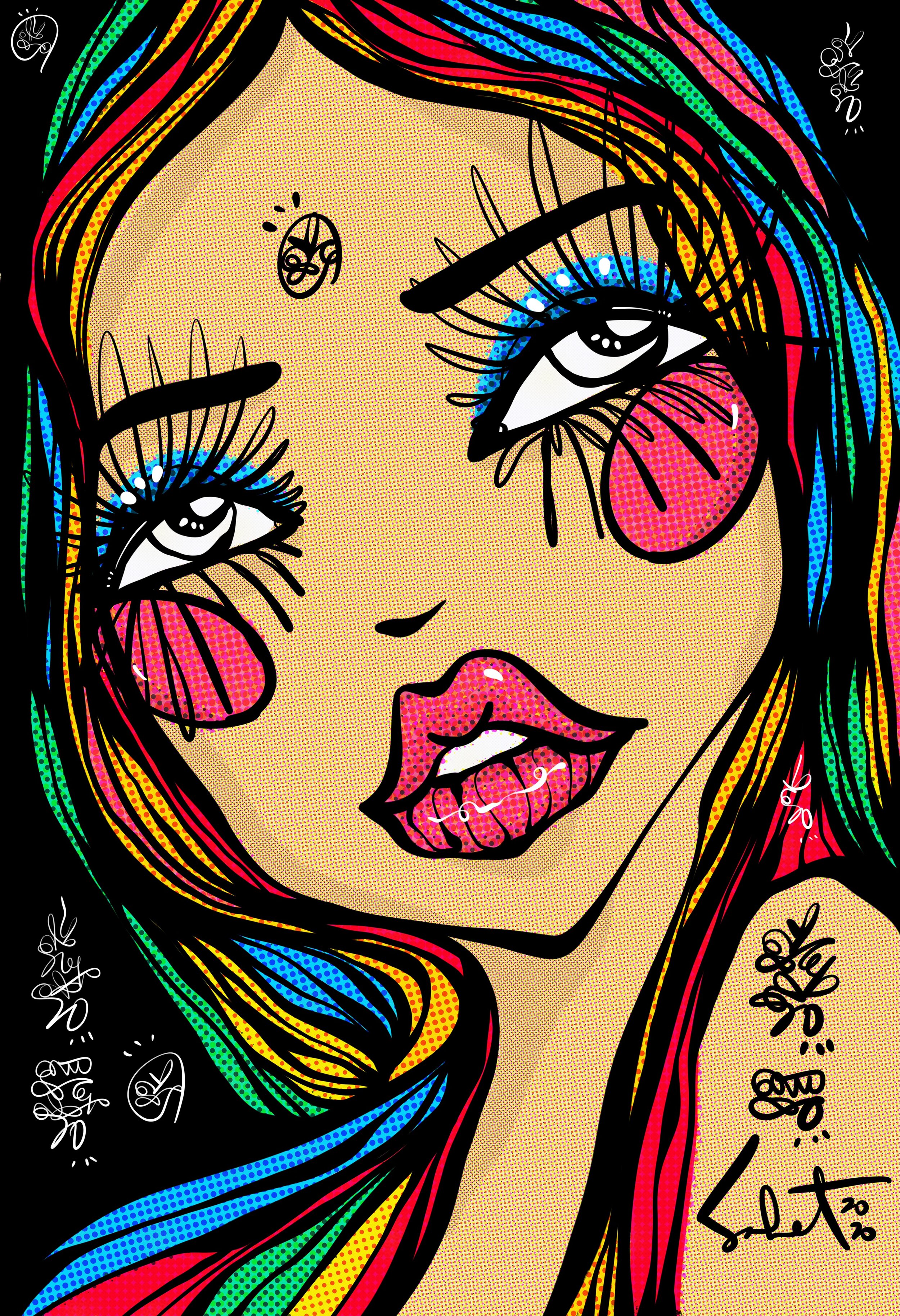 Wonderwoman 2021 Sabet - 13" x 19" Limited Edition Hand Embelished Gicleè Signed by Sabet 2020