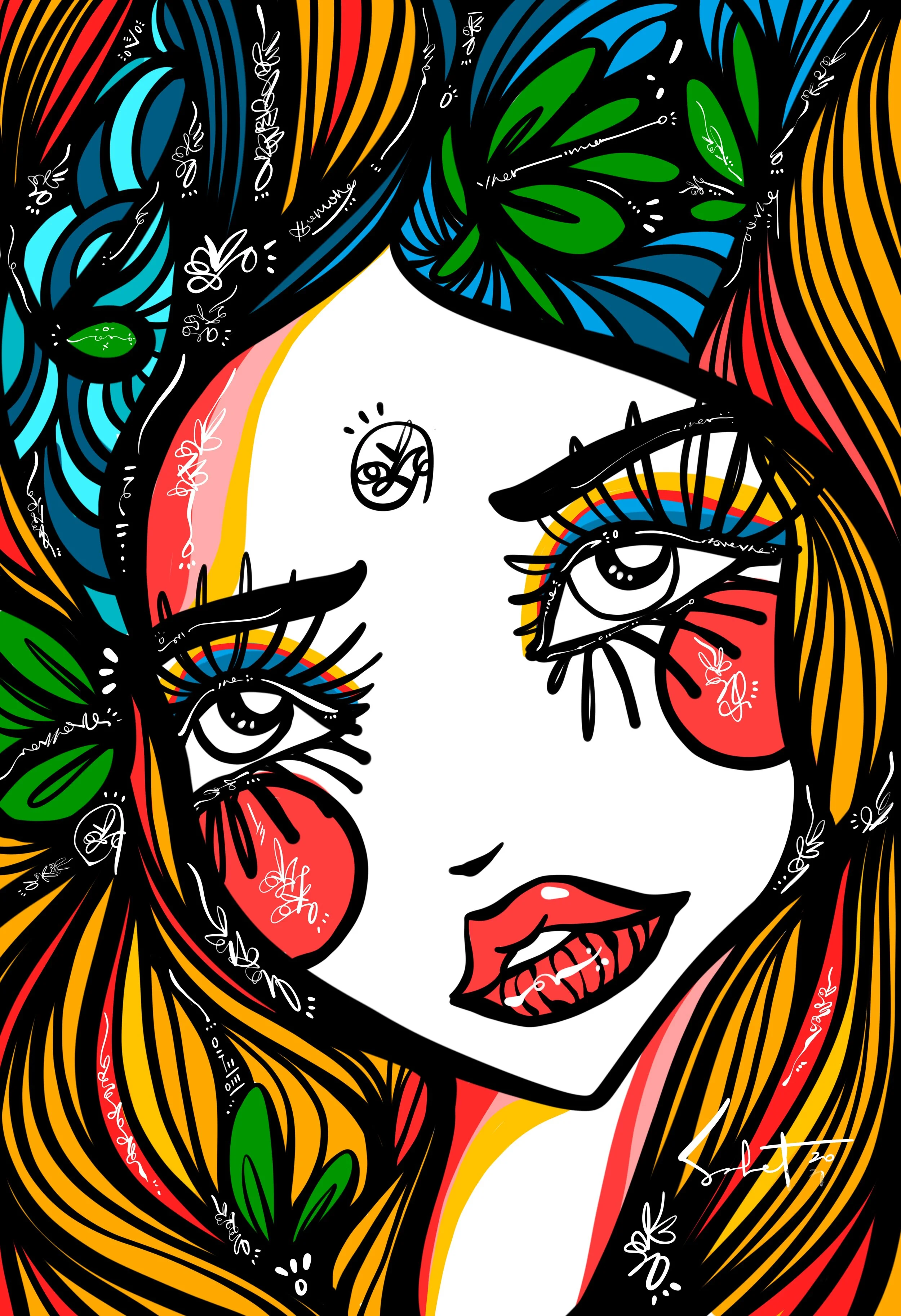 Energy Roll - Deep Blue 2021 Sabet - 13" x 19" Limited Edition Hand Embelished Gicleè Signed by Sabet 2020