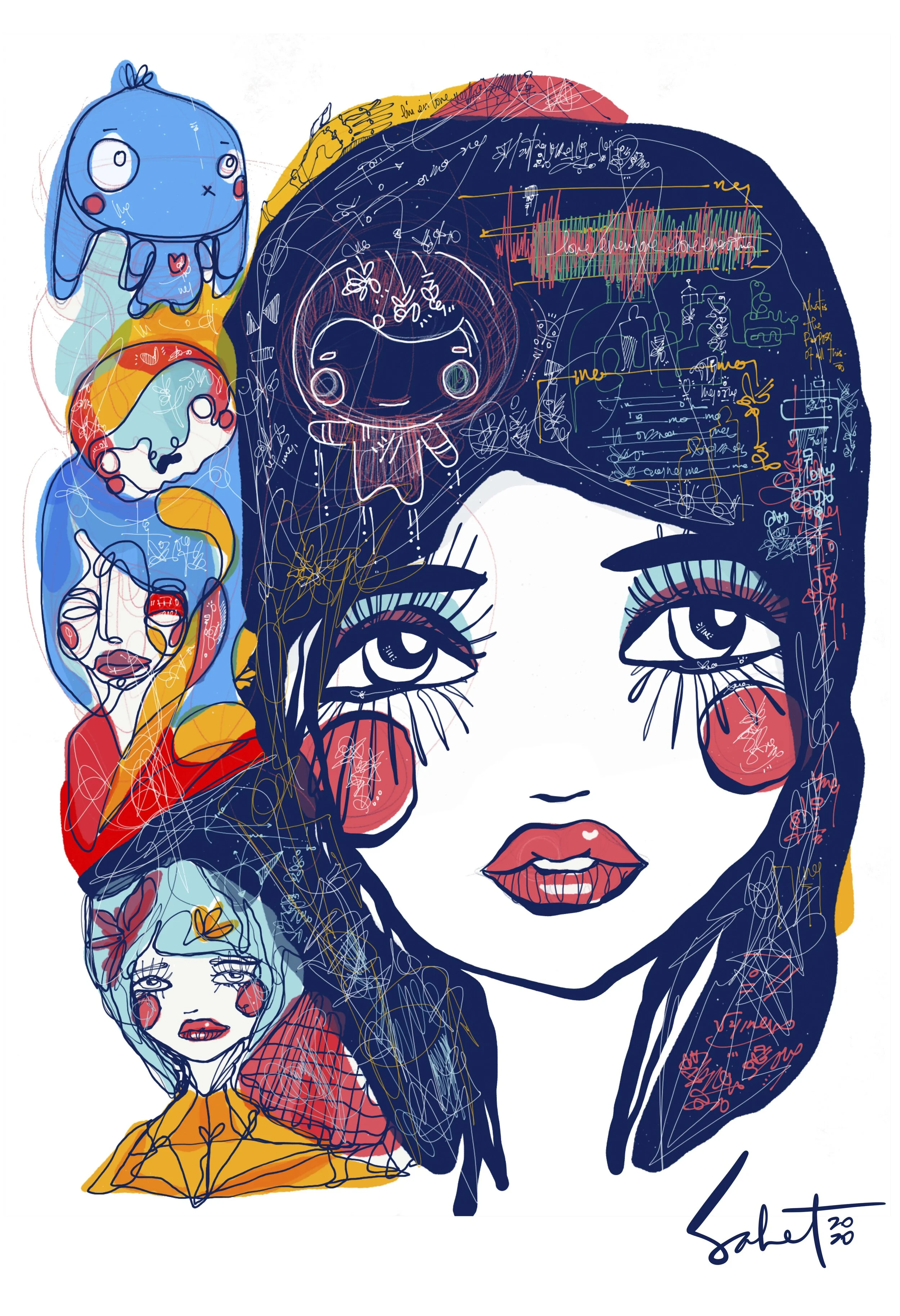 Wild World 2021 Sabet - 13" x 19" Limited Edition Hand Embelished Gicleè Signed by Sabet 2020